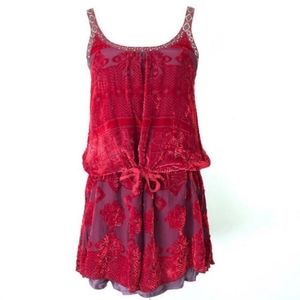 RARE free people for Anthropologie velvet mini burnout dress